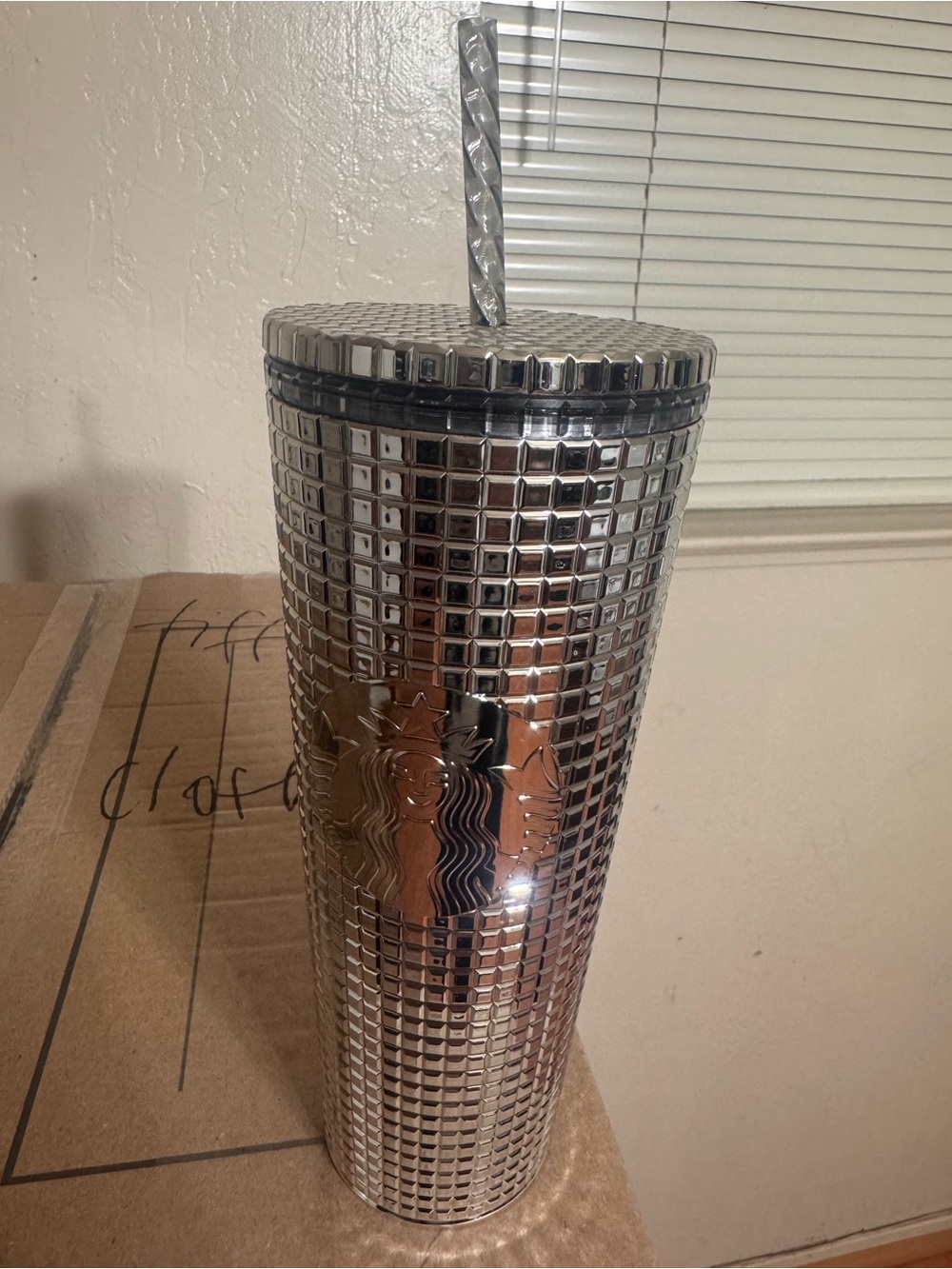 Starbucks Silver Studded Tall Tumbler with Straw